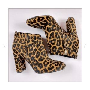 Sam Edelman Leopard Calf Hair Ankle Boot